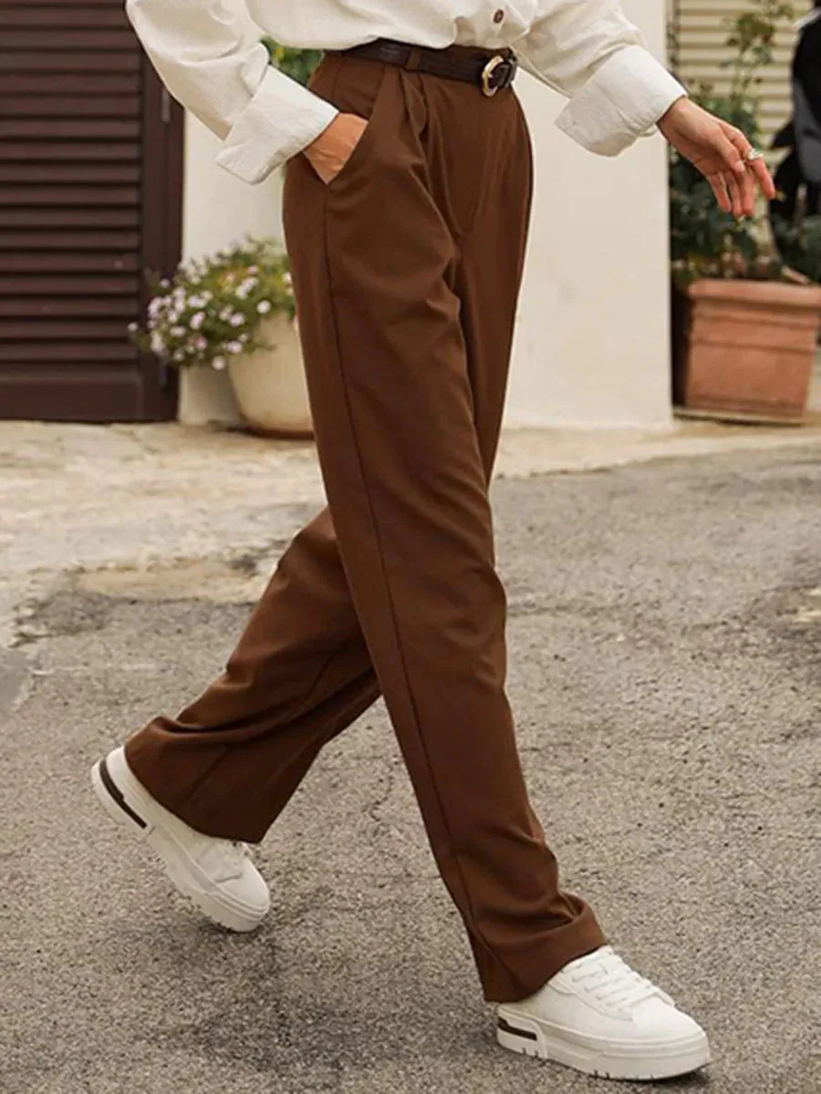 TAVIMART  -  Suit Pants For Women Wide Leg Pants Elegant Ladies Work Clothes Business Pants Tailored Women Trousers Pantalon Sastre Mujer