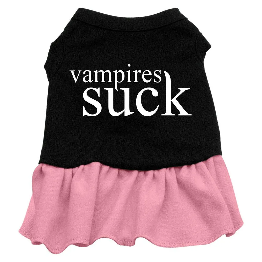 Vampires Suck Screen Print Dress Black with Pink Sm (10)