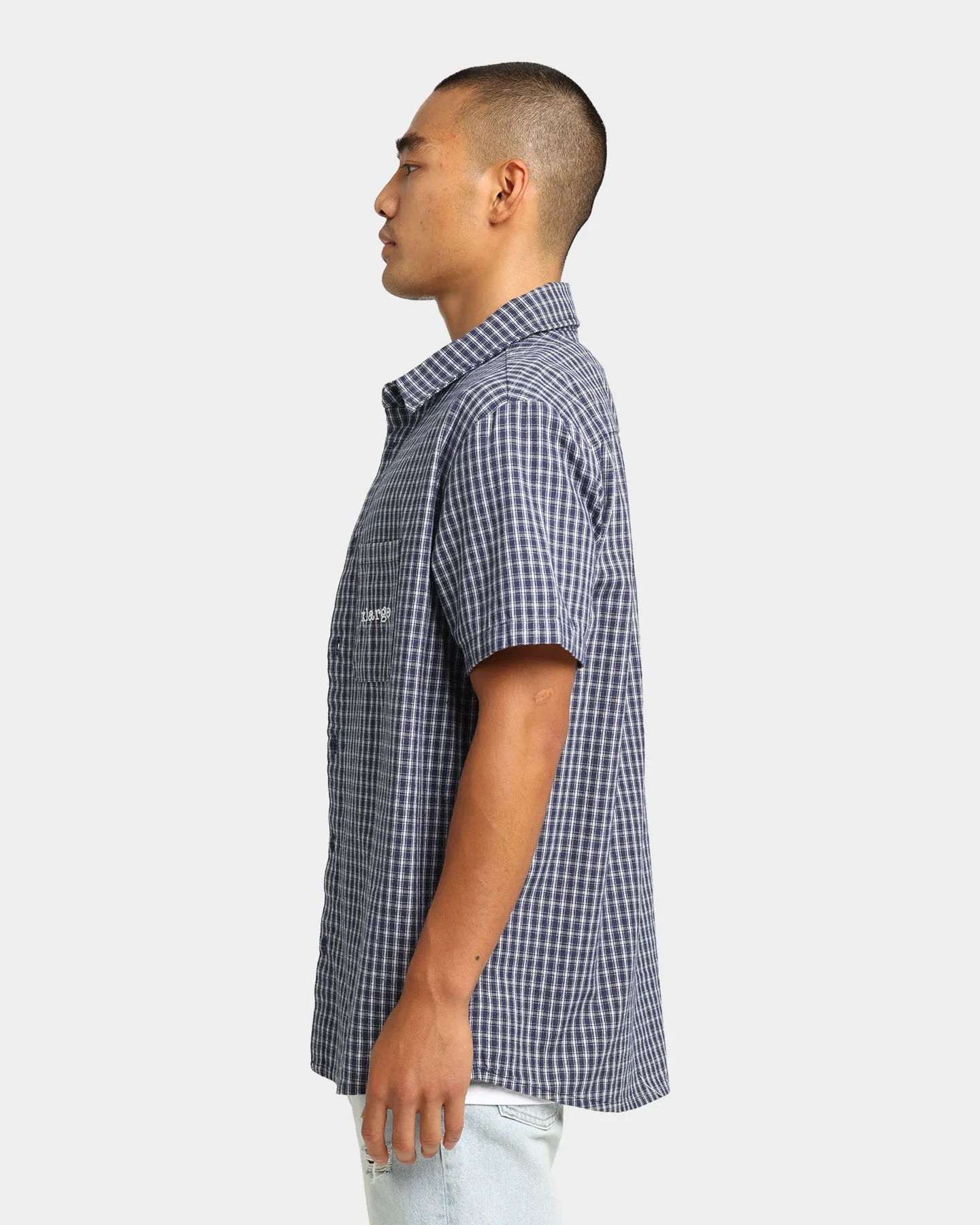 XLARGE Button Up Check Shirt Navy