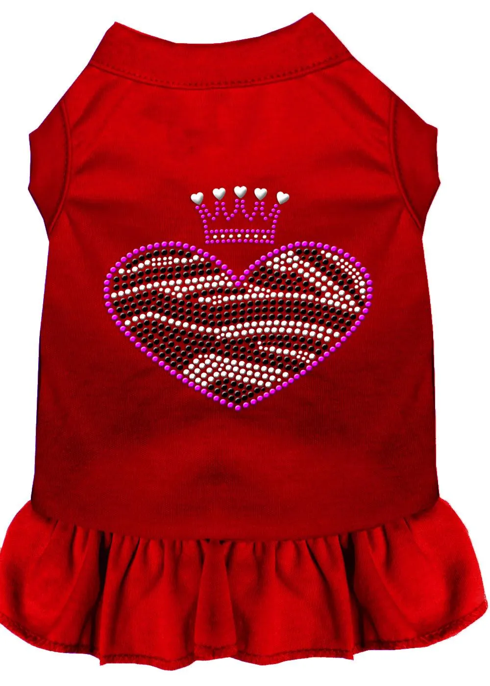 Zebra Heart Rhinestone Dress Red Sm (10)